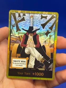 One Piece The Azure Sea’s Seven OP14 Gold Don!! Card Dracule Milhawk NM - Image 2