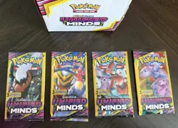 Pokemon Sun & Moon Unified Minds 3 Card Pack Lot of 12 Sealed - Image 1
