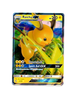 Pokemon Sun Moon Hidden Fates RAICHU GX 20/68 Full Art Card MINT-NM - Image 1