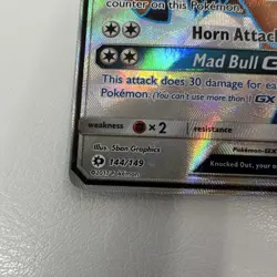 Pokemon Tauros GX 144/149 Ultra Rare Holo 2017 Basic Beast Card - Image 4