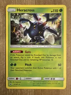 Heracross 11/147 Sun & Moon: Burning Shadows Rare DMG Pokemon - Image 1