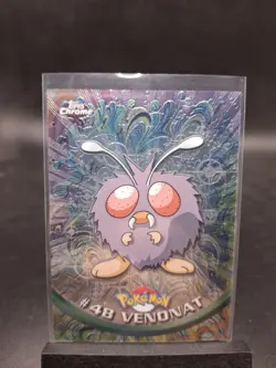 Venonat 48 Topps Series 1 Holo Foil Pokemon Card Blue Logo - LP - Image 1