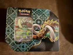 Pokemon Great Tusk EX Scarlet & Violet Paldean Fates Tin New Sealed - Image 1