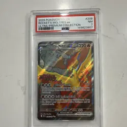 Pokemon Team Rocket's Moltres ex 208/182 Sv10 Ultra Rare Holo PSA 7 - Image 1