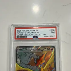 Pokemon Team Rocket's Moltres ex 208/182 Sv10 Ultra Rare Holo PSA 7 - Image 2