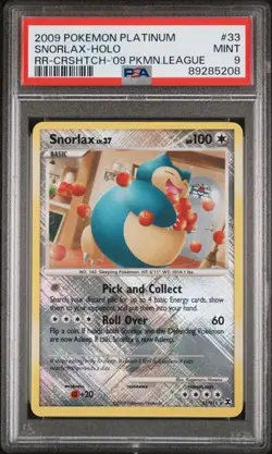 SNORLAX HOLO CROSS HATCH LEAGUE POKEMON PLATINUM RISING RIVALS 2009 33 PSA 9 - Image 1