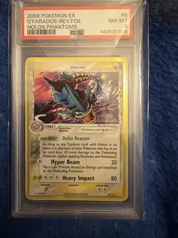 2006 POKEMON EX HOLON PHANTOMS 8/110 GYARADOS-REVERSE FOIL PSA 8 NM/mint - Image 1