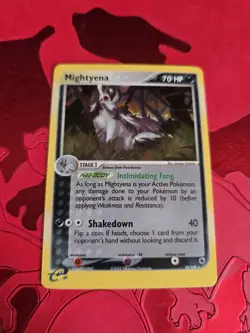 NM+ 2003 POKEMON EX RUBY & SAPPHIRE MIGHTYENA 10/109 HOLO RARE - Image 1