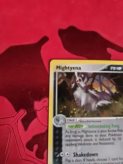 NM+ 2003 POKEMON EX RUBY & SAPPHIRE MIGHTYENA 10/109 HOLO RARE - Image 4