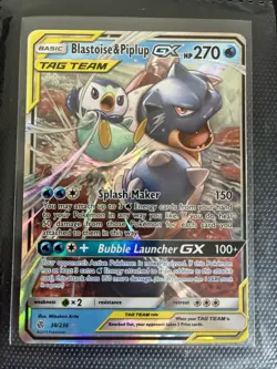 Pokemon TCG Blastoise and Piplup GX Tag Team 38/236 Cosmic Eclipse - Image 2