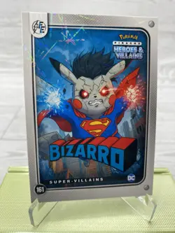Pikachu as Bizarro #161 Lazer Holo DC Heroes & Villains (Non-Pokemon Fan Art) - Image 2