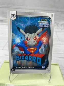 Pikachu as Bizarro #161 Lazer Holo DC Heroes & Villains (Non-Pokemon Fan Art) - Image 3