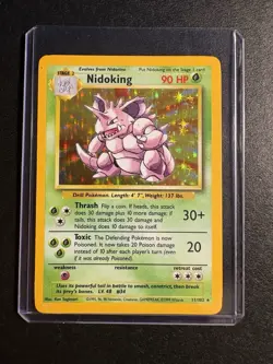 Pokemon Nidoking 11/102 Base Set Holo Rare Stage 2 90 HP 1999 English - Image 1