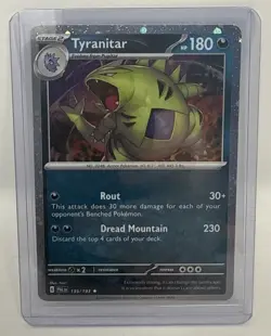 Pokemon Tyranitar Cosmos Holo 135/193 PAL Paldea Evolved NM - Image 1