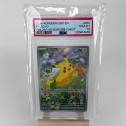 2024 POKEMON SVP EN-SV BLACK STAR PROMO PALDEA ADVENTURE CHEST PIKACHU PSA 10 - Image 1