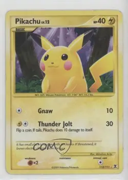 Pikachu Pokemon Platinum Rising Rivals #112 2009 - Image 1