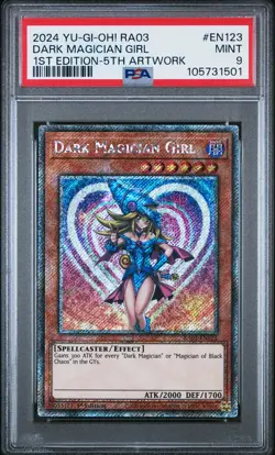 2024 YU-GI-OH! RA03-QUARTER CENTURY BONANZA #EN123 DARK MAGICIAN GIRL PSA 9 - Image 1