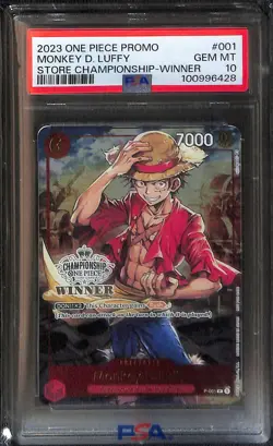 One Piece Monkey.D.Luffy Store Championship Winner Promo PSA 10 - Image 1