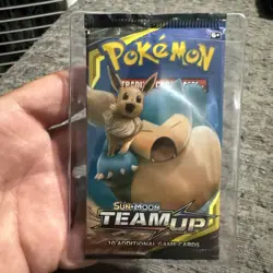 Pokemon Sun & Moon Team Up Booster Pack Unweighed Sealed Snorlax Eevee - Image 1