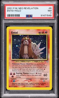 PSA 7 Entei Holo Rare Neo Revelation 2001 Pokemon Card #6 - Image 1