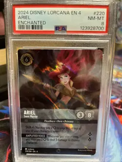 Disney Lorcana Ariel Sonic Warrior Enchanted Ursula's Return 220/204 PSA MT 9 - Image 1