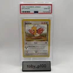 PSA 10 Spearow Pokemon Jungle 62/64 62 #62 1999 - Image 1
