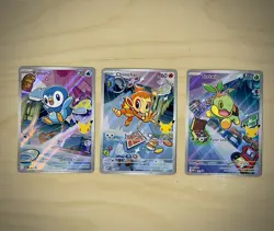 Pokemon First Partner Illustration Turtwig Chimchar Piplup Promos - Image 1
