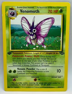 Pokemon TCG Venomoth 1st Edition Jungle non holo Rare 29/64 - Image 1