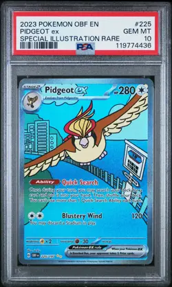 2023 Pokemon Obf EN-Obsidian Flames Pidgeot EX #225 SIR PSA 10 - Image 1