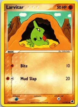Larvitar 51/101 Dragon Frontiers Pokemon TCG Common NM - Image 1