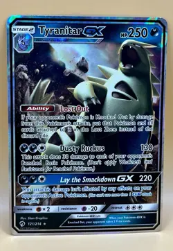 Tyranitar GX 121/214 – Lost Thunder (Ultra Rare Holo) - LP+ - 2018 Pokemon TCG - Image 1
