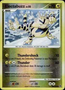 Electabuzz Crease 87/132 Reverse Holo DP Secret Wonders Pokemon - Image 1
