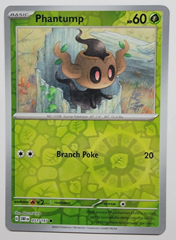 Phantump 011/197 Obsidian Flames Reverse Holo Near Mint Pokemon TCG - Image 1