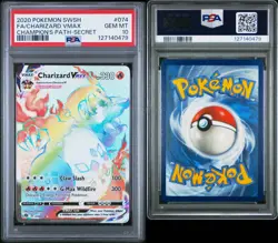 2020 POKEMON SWORD & SHIELD CHAMP'S PATH SECRET FULL ART/CHARIZARD VMAX PSA 10 - Image 3