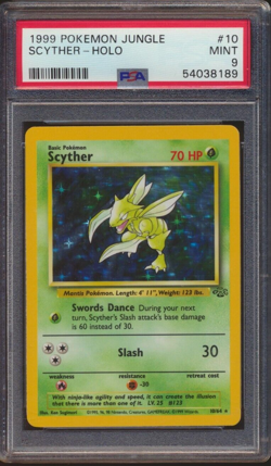 1999 Pokemon Jungle Scyther 10/64 Holo PSA 9 MINT - Image 1