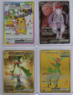 Pokemon Cards ex Holo Lot -( Mewtwo - Pikachu - Meowscarada - Iron Leaves )- NM - Image 1