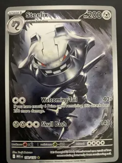 Steelix Pokemon 150/132 Full Art Illustration Rare Holo Mega Evolution - Image 1