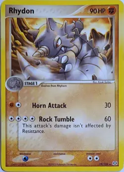 Rhydon 19/106 Rare Emerald Pokemon Lightly Played - Image 1