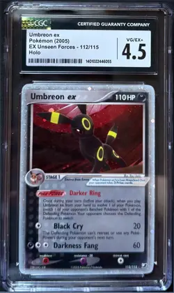 2005 POKEMON EX UNSEEN FORCES #112/115 UMBREON EX HOLO CGC 4.5 🍭 - Image 1