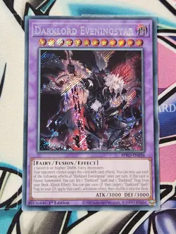 YUGIOH BPRO-EN036 Darklord Eveningstar Secret Rare 1st Edition - Image 1