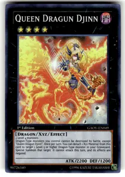 Yugioh Queen Dragun Djinn GAOV-EN049 Super Rare 1st Ed NM - Image 1