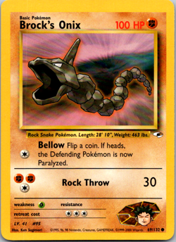 Brock's Onix Gym Heroes Pokemon TCG 69/132 Unlimited Common LP - NM 2000 WoTC - Image 1