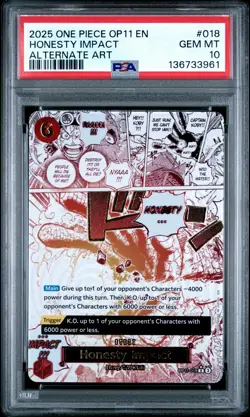 Honesty Impact One Piece Op11-A Fist Of Divine Speed 018 NM PSA 10 - Image 1