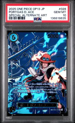 Portgas D. Ace One Piece Japanese Op13-Carrying On His Will 028 NM PSA 10 - Image 1
