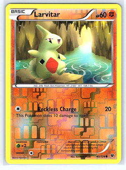Larvitar [Reverse Holo] 40/124 Fates Collide LP Pokemon Card - Image 1