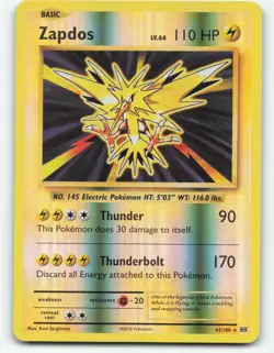 Zapdos 42/108 Evolutions reverse holo Pokemon card - Image 1