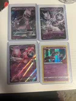 Pokemon Mewtwo GX, Mewtwo V, Team Rocket's Mewtwo GX Holo Card Lot - 4 Cards - Image 1