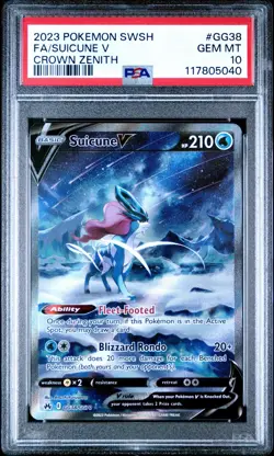 Suicune V #GG38/GG70 PSA 10 - Pokemon SWSH Crown Zenith Galarian Gallery - Image 1