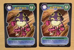 2 Digimon D-Tector MUSHROOMON Cards 2002 Bandai, DT-37, Rookie, E2T3R - Image 1