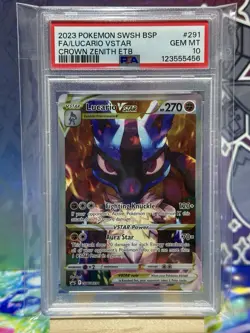 2023 POKEMON BLACK STAR PROMO SWSH 291 FA/LUCARIO VSTAR CROWN ZENITH PSA 10 - Image 1